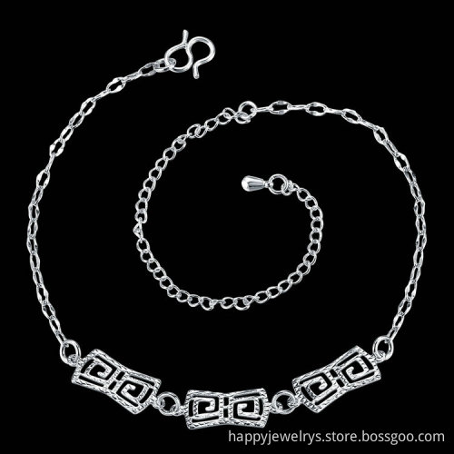 Jenia Hot Sale Wholesale Infinity Charm Silver Plated Fancy Anklet